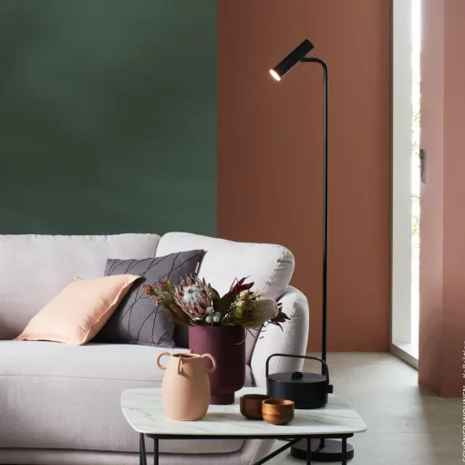 Schöner Wohnen Stina lampadaire LED noir| Lampadaires Led|Lampadaires
