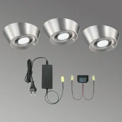 Evotec Set de 3 lampes sous meuble LED PAL CF, Ø de 12 cm| Luminaires Led D'Intérieur