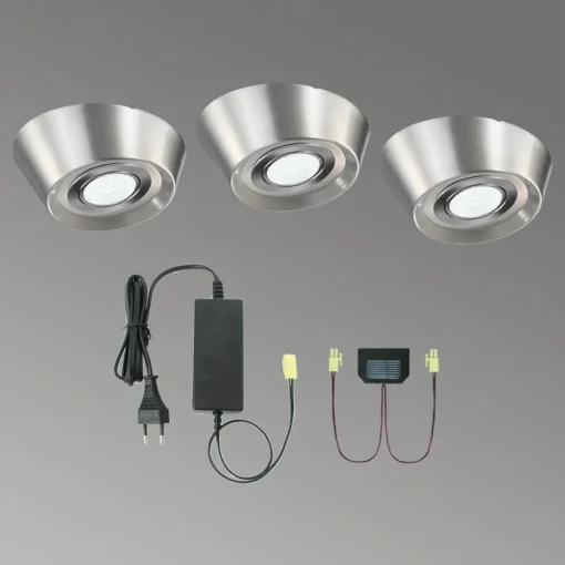 Evotec Set de 3 lampes sous meuble LED PAL CF, Ø de 12 cm| Luminaires Led D'Intérieur