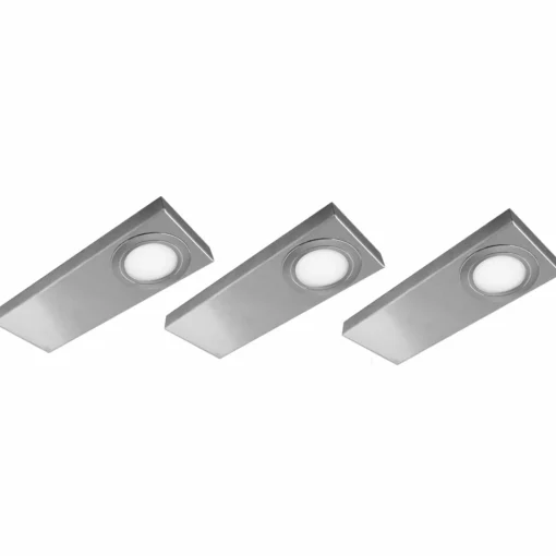 Evotec Set de 3 lampes sous meuble LED plates Tain-CF| Luminaires Led D'Intérieur