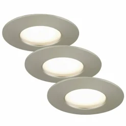 Briloner Set de 3 spots encastrés LED Nikas IP44 nickel| Spots Encastrés Led|Luminaires Led D'Intérieur