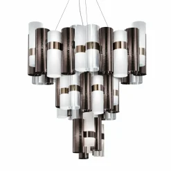 Slamp La Lollo XL suspension LED Ø80cm étain/blanc| Suspensions Led|Suspensions