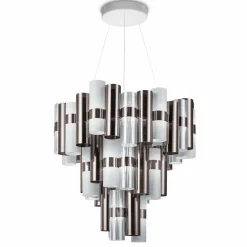 Slamp La Lollo XL suspension LED Ø80cm étain/blanc| Suspensions Led|Suspensions