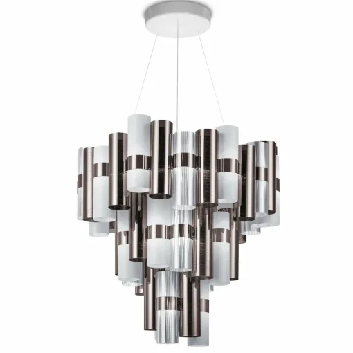 Slamp La Lollo XL suspension LED Ø80cm étain/blanc| Suspensions Led|Suspensions