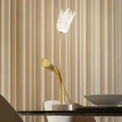 Slamp lampe de table LED rechargeable Tulip, pied blanc| Lampes À Poser Led|Lampes À Poser Et Lampes De Table
