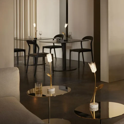 Slamp lampe de table LED rechargeable Tulip, pied noir| Lampes À Poser Led|Lampes À Poser Et Lampes De Table