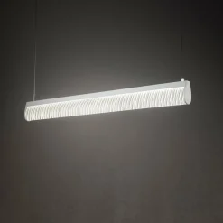 Slamp Suspension LED Modula, plissé, gris clair| Suspensions Led|Suspensions