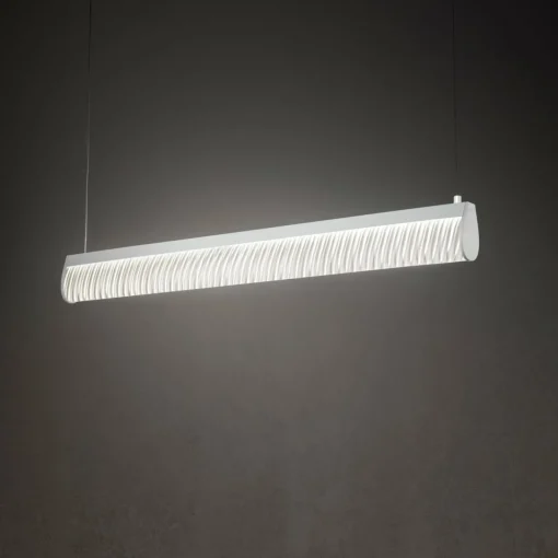 Slamp Suspension LED Modula, plissé, gris clair| Suspensions Led|Suspensions