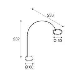 SLV Lampe sur pied LED One Bow FL, noir/laiton, acier| Lampadaires Led|Lampadaires