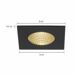 SLV Patta-I lampe encastrée LED angulaire noir mat| Spots Encastrés Led|Luminaires Led D'Intérieur