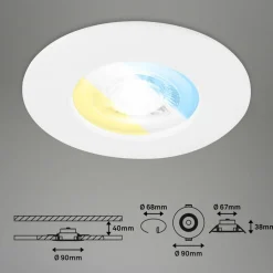 Briloner Spot encastré LED 7605 IP44 x3 CTS blanc| Spots Encastrés Led|Luminaires Led D'Intérieur