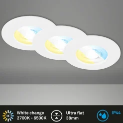 Briloner Spot encastré LED 7605 IP44 x3 CTS blanc| Spots Encastrés Led|Luminaires Led D'Intérieur