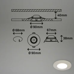 Briloner Spot encastré LED 7598 x3 CTS nickel mat| Spots Encastrés Led|Luminaires Led D'Intérieur