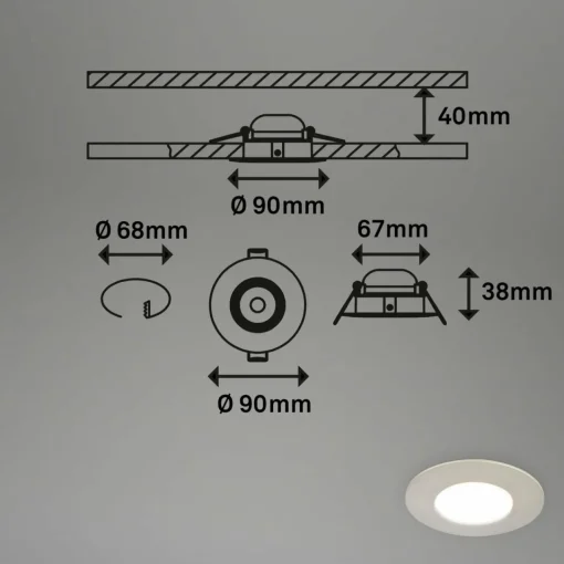 Briloner Spot encastré LED 7598 x3 CTS nickel mat| Spots Encastrés Led|Luminaires Led D'Intérieur