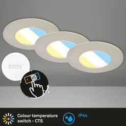Briloner Spot encastré LED 7598 x3 CTS nickel mat| Spots Encastrés Led|Luminaires Led D'Intérieur