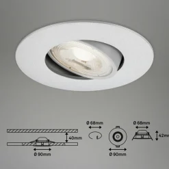 Briloner Spot encastré LED 7602 x3 IP65 3 000 K chromé mat| Spots Encastrés Led|Luminaires Led D'Intérieur