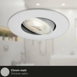 Briloner Spot encastré LED 7602 x3 IP65 3 000 K chromé mat| Spots Encastrés Led|Luminaires Led D'Intérieur