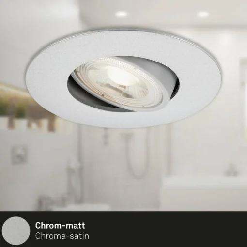 Briloner Spot encastré LED 7602 x3 IP65 3 000 K chromé mat| Spots Encastrés Led|Luminaires Led D'Intérieur