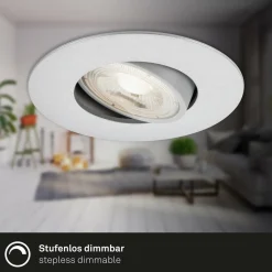 Briloner Spot encastré LED 7602 x3 IP65 3 000 K chromé mat| Spots Encastrés Led|Luminaires Led D'Intérieur
