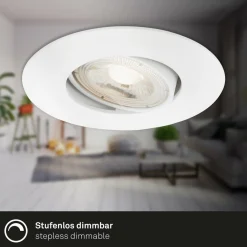 Briloner Spot encastré LED 7602 x3 IP65 3 000 K blanc| Spots Encastrés Led|Luminaires Led D'Intérieur