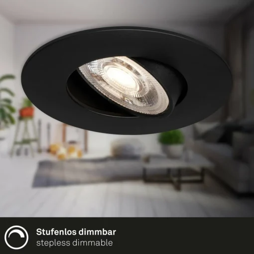 Briloner Spot encastré LED 7602 x3 IP65 3 000 K noir| Spots Encastrés Led|Luminaires Led D'Intérieur