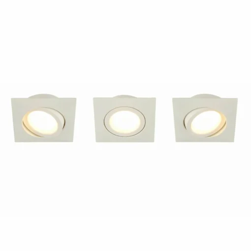 Lindby Spot encastré LED Andrej angulaire blanc, lot de 3| Spots Encastrés Led|Luminaires Led D'Intérieur