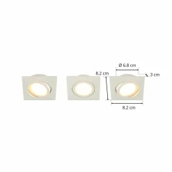 Lindby Spot encastré LED Andrej angulaire blanc, lot de 3| Spots Encastrés Led|Luminaires Led D'Intérieur