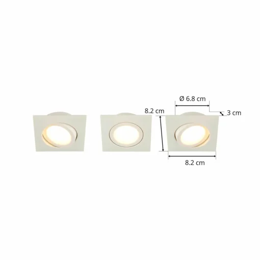 Lindby Spot encastré LED Andrej angulaire blanc, lot de 3| Spots Encastrés Led|Luminaires Led D'Intérieur