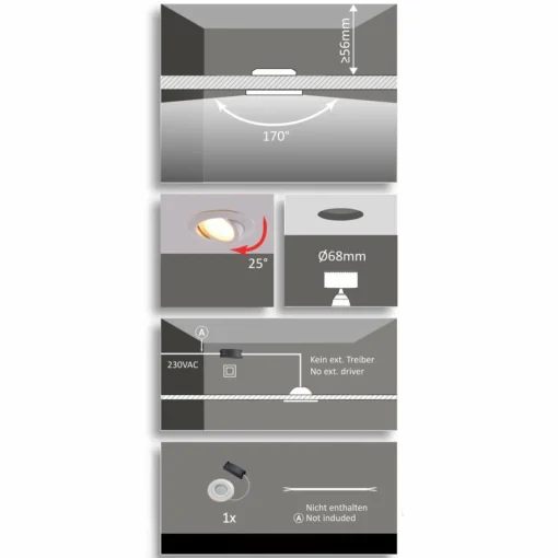 Lindby Spot encastré LED Andrej, rond, blanc crème| Spots Encastrés Led|Luminaires Led D'Intérieur