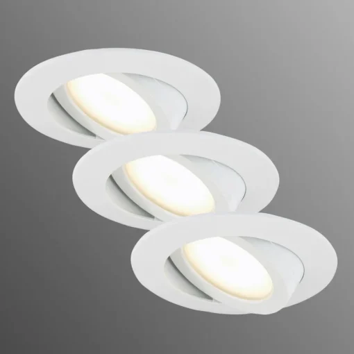 Briloner Spot encastré LED blanc en set de 3 orient.| Spots Encastrés Led|Luminaires Led D'Intérieur