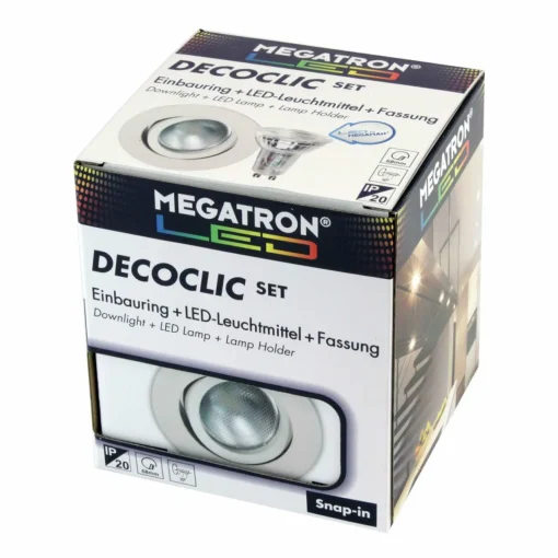 MEGATRON Spot encastré LED Decoclic lot GU10 4,5 W, blanc| Spots Encastrés Led|Luminaires Led D'Intérieur