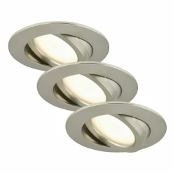 Briloner Spot encastré LED rotatif en set de 3 nickel mat| Spots Encastrés Led|Luminaires Led D'Intérieur
