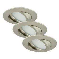 Briloner Spot encastré LED rotatif en set de 3 nickel mat| Spots Encastrés Led|Luminaires Led D'Intérieur