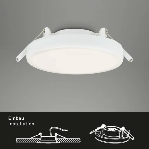 Briloner Spot encastrable LED Plat, blanc, Ø 10 cm, 4.000K| Spots Encastrés Led|Luminaires Led D'Intérieur