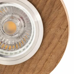 BRITOP Spot encastrable Sirion, rond, Ø 10 cm, bois de chêne, set de 3 pièces| Spots Encastrés Led|Luminaires Led D'Intérieur