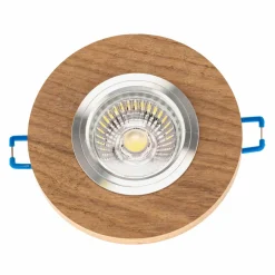 BRITOP Spot encastrable Sirion, rond, Ø 10 cm, bois de chêne, set de 3 pièces| Spots Encastrés Led|Luminaires Led D'Intérieur
