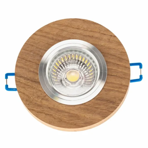 BRITOP Spot encastrable Sirion, rond, Ø 10 cm, bois de chêne, set de 3 pièces| Spots Encastrés Led|Luminaires Led D'Intérieur