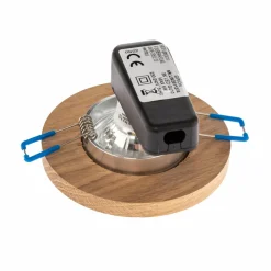 BRITOP Spot encastrable Sirion, rond, Ø 10 cm, bois de chêne, set de 3 pièces| Spots Encastrés Led|Luminaires Led D'Intérieur