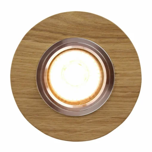 BRITOP Spot encastrable Sirion, rond, Ø 10 cm, bois de chêne, GU10| Spots Encastrés Led|Luminaires Led D'Intérieur