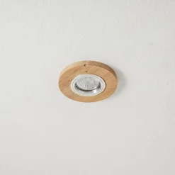 BRITOP Spot encastrable Sirion, rond, Ø 10 cm, bois de chêne, GU10| Spots Encastrés Led|Luminaires Led D'Intérieur