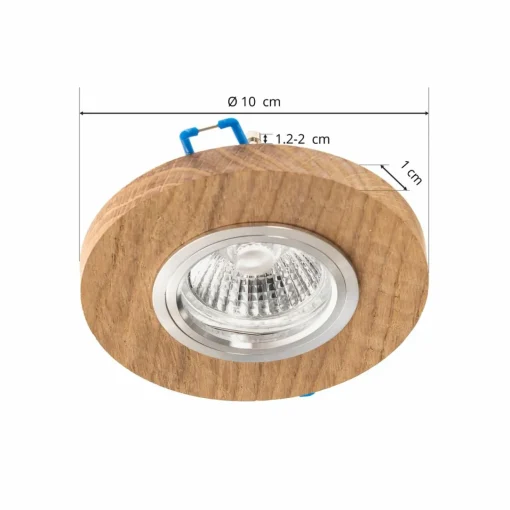BRITOP Spot encastrable Sirion, rond, Ø 10 cm, bois de chêne, GU10| Spots Encastrés Led|Luminaires Led D'Intérieur