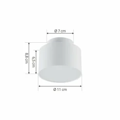Lindby Spot LED Nivoria, 11 x 8,8 cm, blanc sable, aluminium| Spots Et Projecteurs Led|Spots