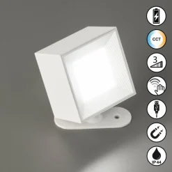 FH Lighting Spot mural à LED rechargeable Magnetics, blanc, forme cubique, intensité| Appliques Murales Led|Appliques Murales