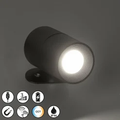 FH Lighting Spot mural LED à accu Magnetics, noir, intensité variable, CCT, IP44| Spots Et Projecteurs Led|Spots