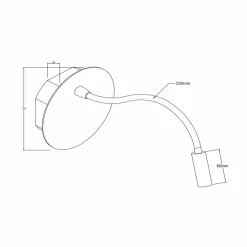 Lucide Spot mural LED rechargeable Jolijn, noir, bras flexible, Ø 11 cm, aimant| Appliques Murales Led|Appliques Murales