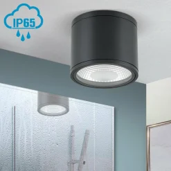 ORION Spot plafond LED Sputnik IP65 Ø 14,5 cm noir| Spots Et Projecteurs Led|Spots