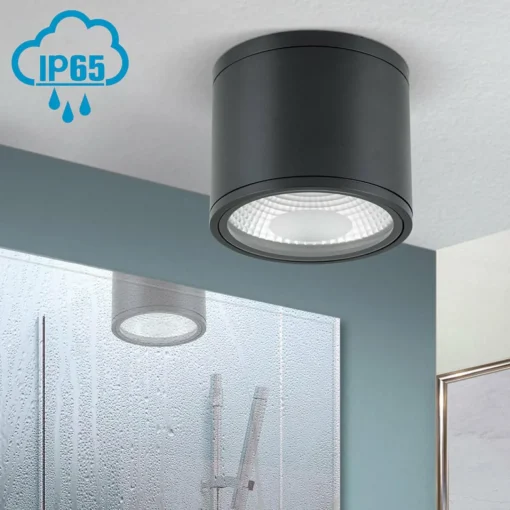 ORION Spot plafond LED Sputnik IP65 Ø 14,5 cm noir| Spots Et Projecteurs Led|Spots