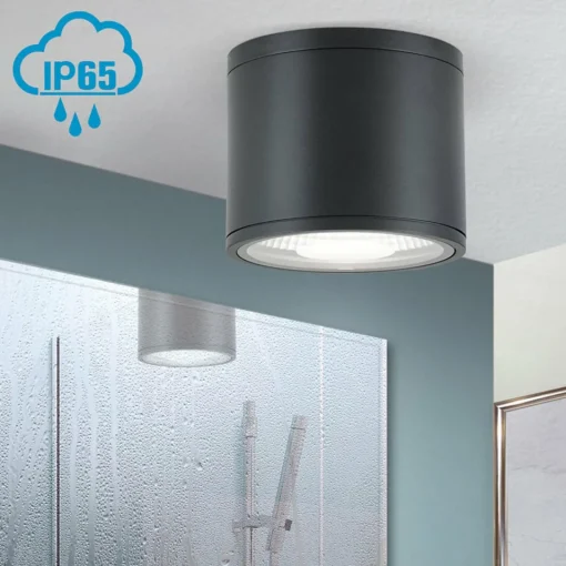 ORION Spot plafond LED Sputnik IP65 Ø 14,5 cm noir| Spots Et Projecteurs Led|Spots
