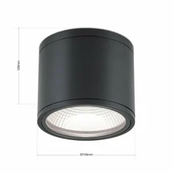 ORION Spot plafond LED Sputnik IP65 Ø 14,5 cm noir| Spots Et Projecteurs Led|Spots