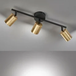 FISCHER & HONSEL Spot plafond LED Vano feuille d’or, 3 lampes, long| Spots Et Projecteurs Led|Spots